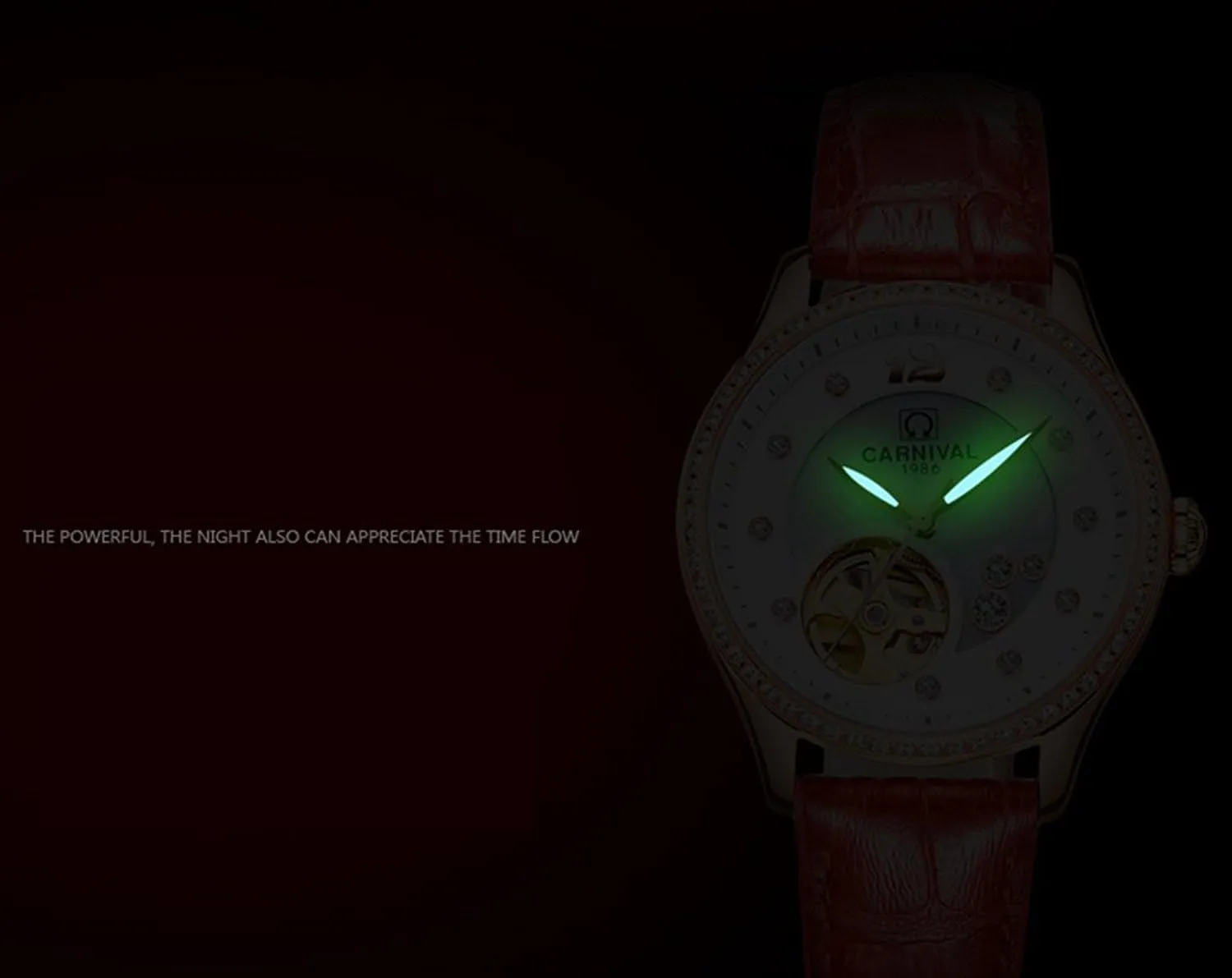 Lady Clock Miyota Mechanical Watches Women Skeleton Shell Dial Diamond outlook arrogant Waterproof Leather Fashion 
