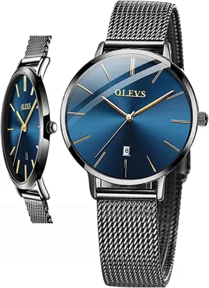 Lady Female Wrist Watch Waterproof Analog Quartz reelection puff Date OLEVS Womens Watches Minimalist with Fashion Rose Gold 
