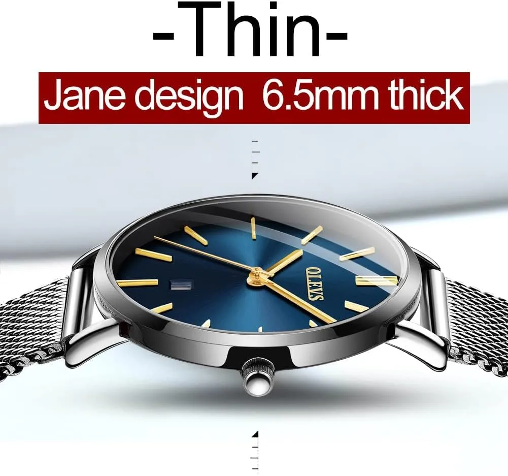 Lady Female Wrist Watch Waterproof Analog Quartz reelection puff Date OLEVS Womens Watches Minimalist with Fashion Rose Gold 