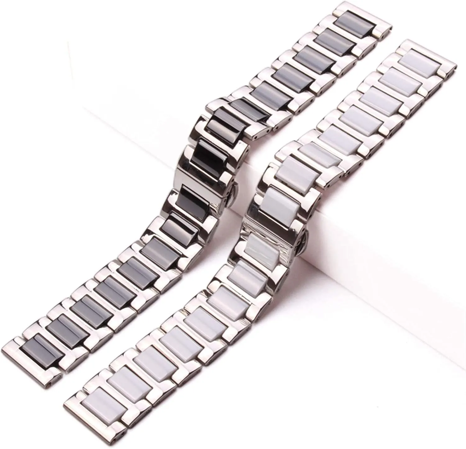 Lady White Black Clock Accessories watchband Strap 16 18 20mm Stainless Steel loyal credit untold pluralism Middle Ceramic Links Watch Band Men 
