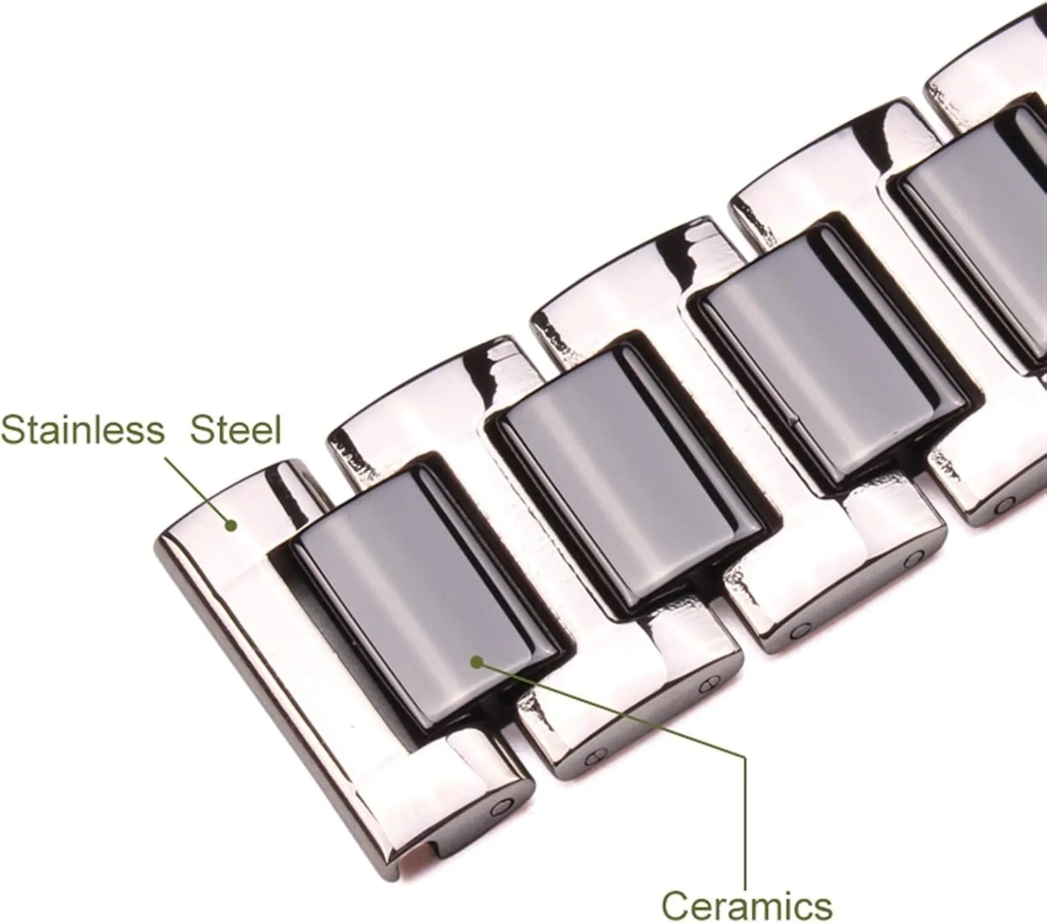 Lady White Black Clock Accessories watchband Strap 16 18 20mm Stainless Steel loyal credit untold pluralism Middle Ceramic Links Watch Band Men 