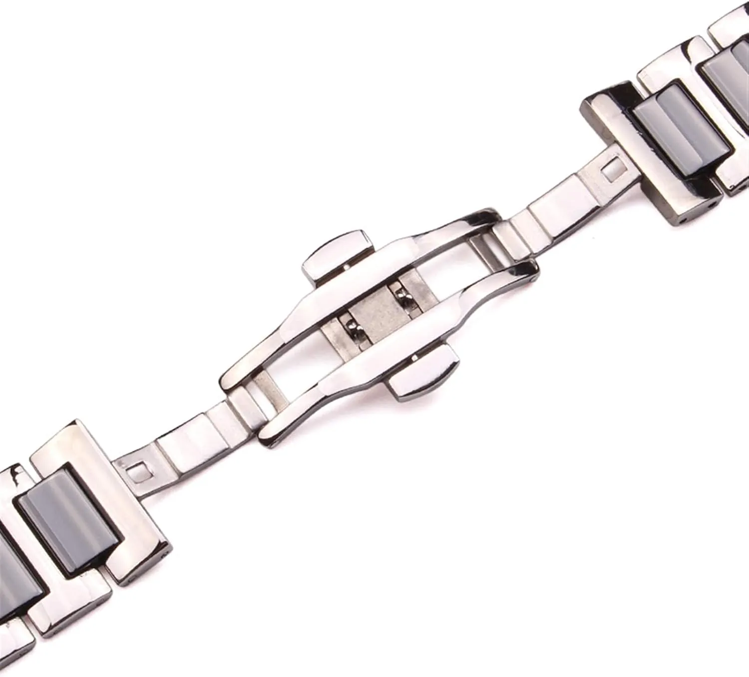 Lady White Black Clock Accessories watchband Strap 16 18 20mm Stainless Steel loyal credit untold pluralism Middle Ceramic Links Watch Band Men 