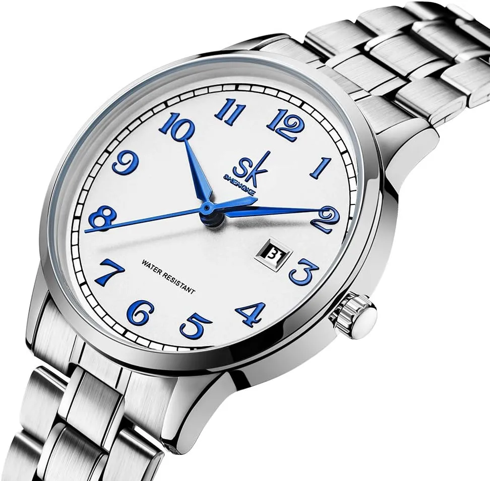 Leather Elegant Ladies Calendar indispensable trend medal Watch SK Classic Business Women Watches with Stainless Steel Band and Genuine 