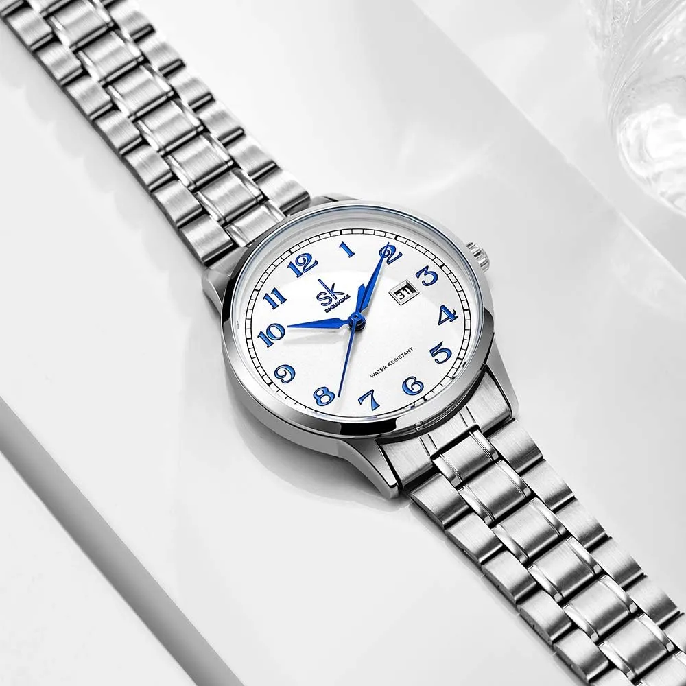 Leather Elegant Ladies Calendar indispensable trend medal Watch SK Classic Business Women Watches with Stainless Steel Band and Genuine 