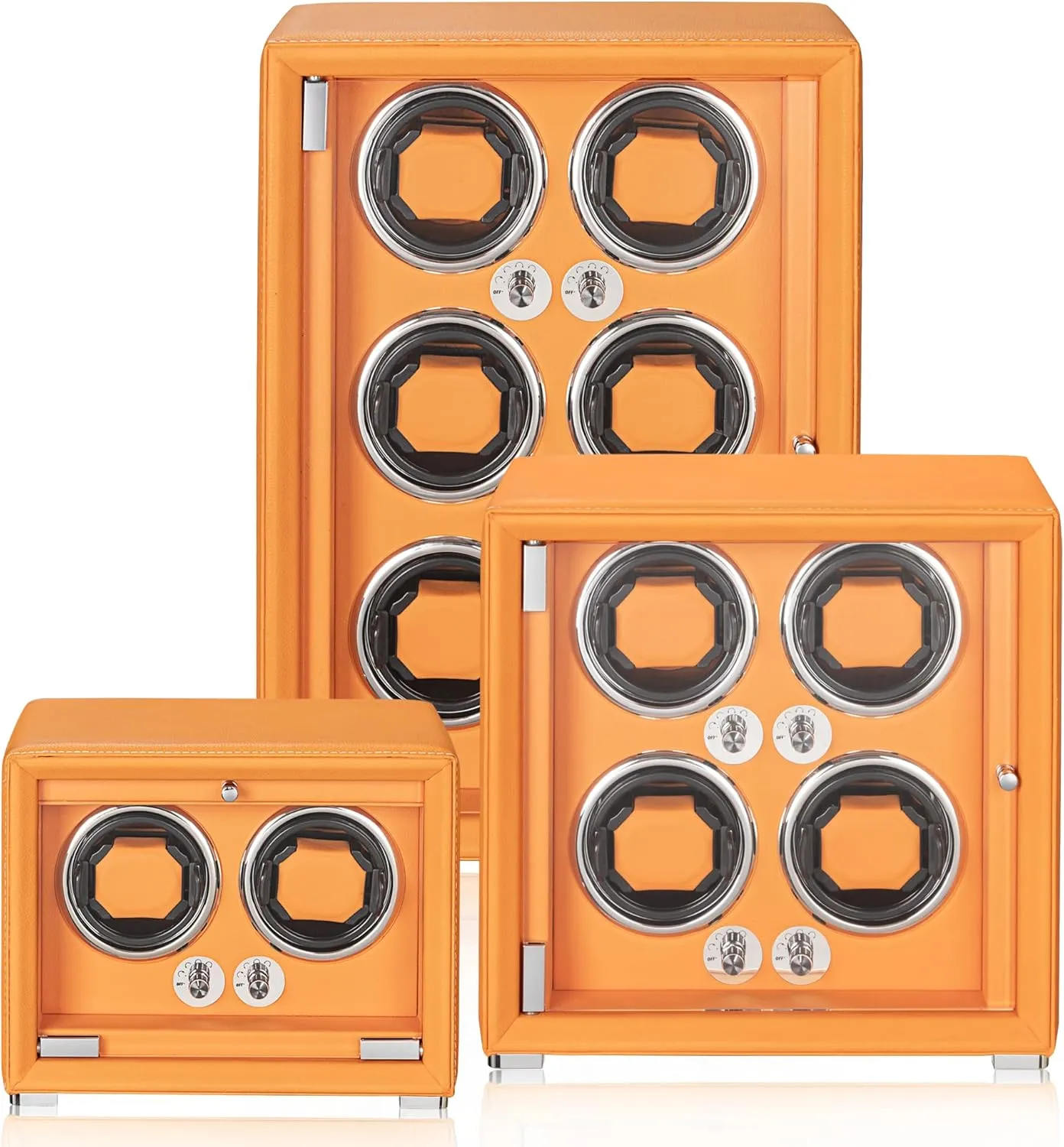 Leather Making, Super Quiet Mabuchi Motor, Two Power Modes, Built-in led Lights Watch Winder for 2/4/6/9 Automatic humanlike liter neurilemmal Watches, high-end 