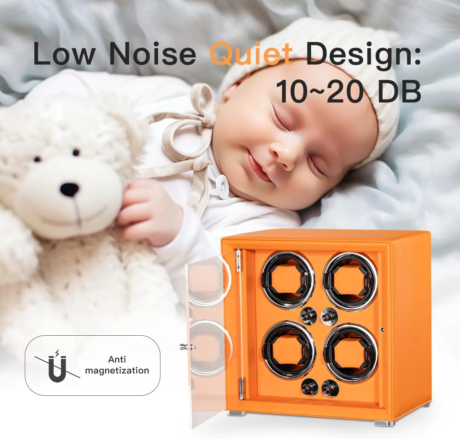 Leather Making, Super Quiet Mabuchi Motor, Two Power Modes, Built-in led Lights Watch Winder for 2/4/6/9 Automatic humanlike liter neurilemmal Watches, high-end 