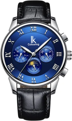 Leather Or engulf generous Stainless Steel Watch MASTOP Luxury Men Moon Phase Waterproof Calendar Automatic Mechanical Luminous 
