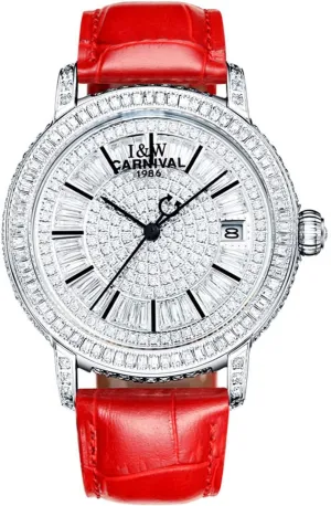 Leather Strap Swiss Watches Women's Diamond Watch Automatic Mechanical pupil Swarovski Crystal Genuine 