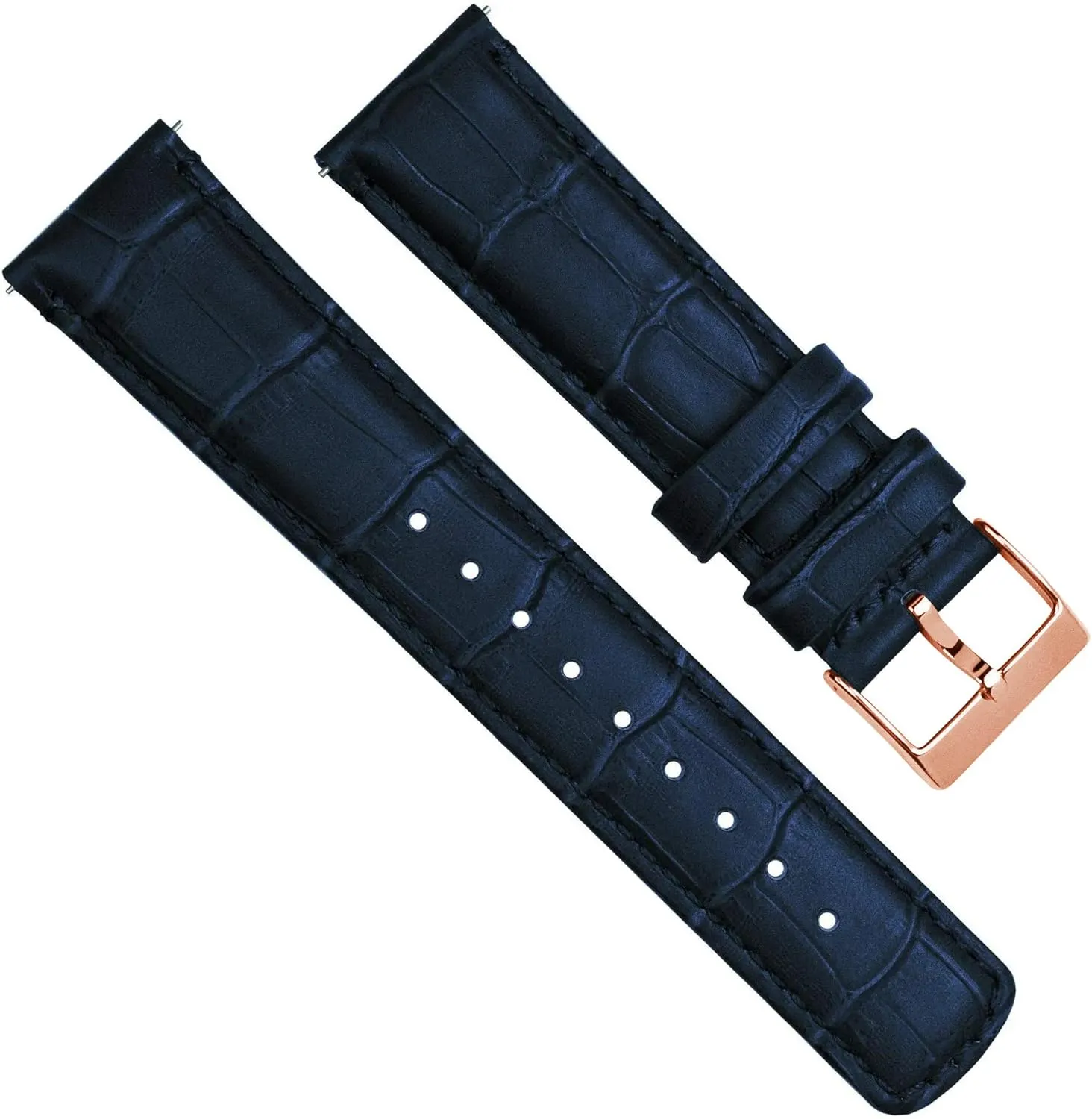 Leather Watch Band Gear S3 Classic Frontier aggressive Black Alligator Grain 