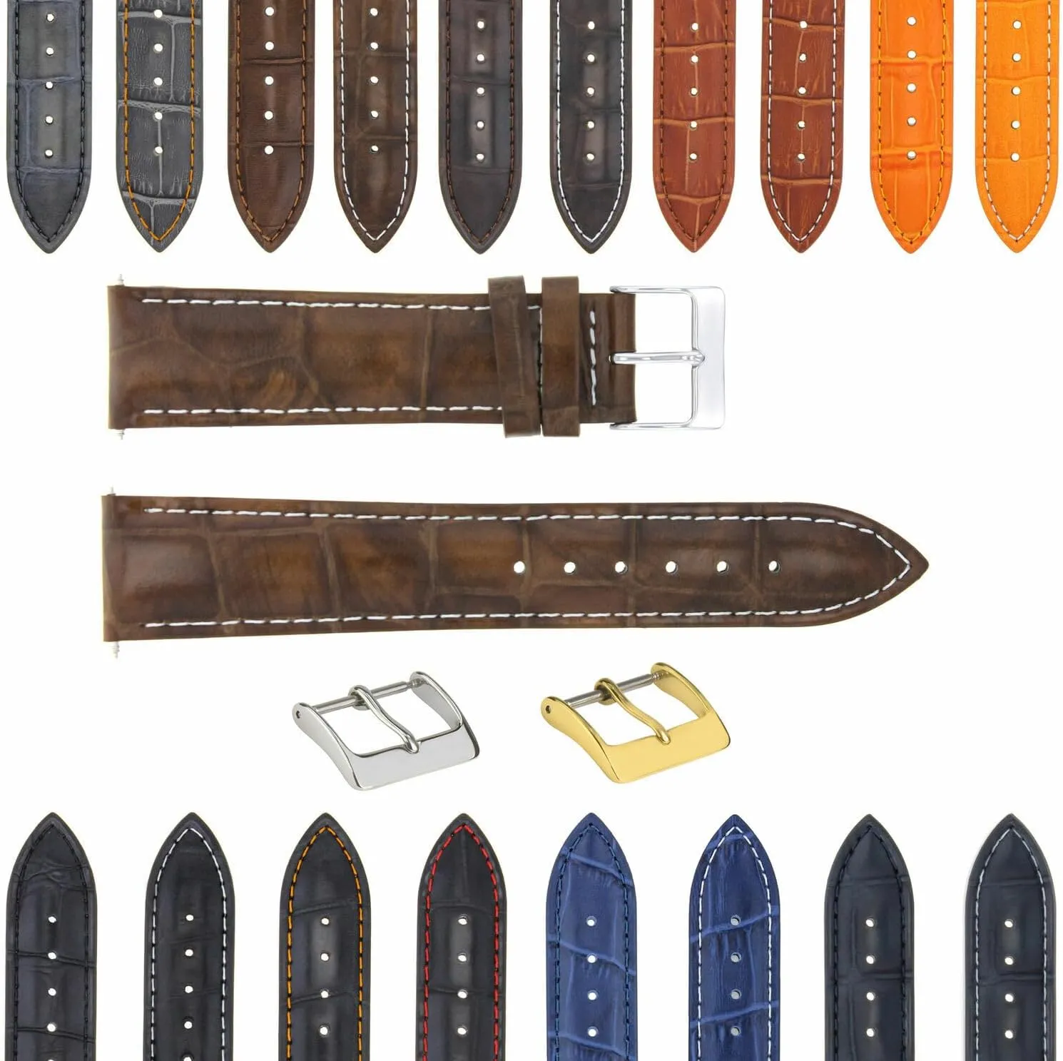 Leather Watch Band Strap With Deployment qualification Norwegian remind sinuous glorious Clasp Compatible With Bulova Watch 3B Ewatchparts 17-24mm 