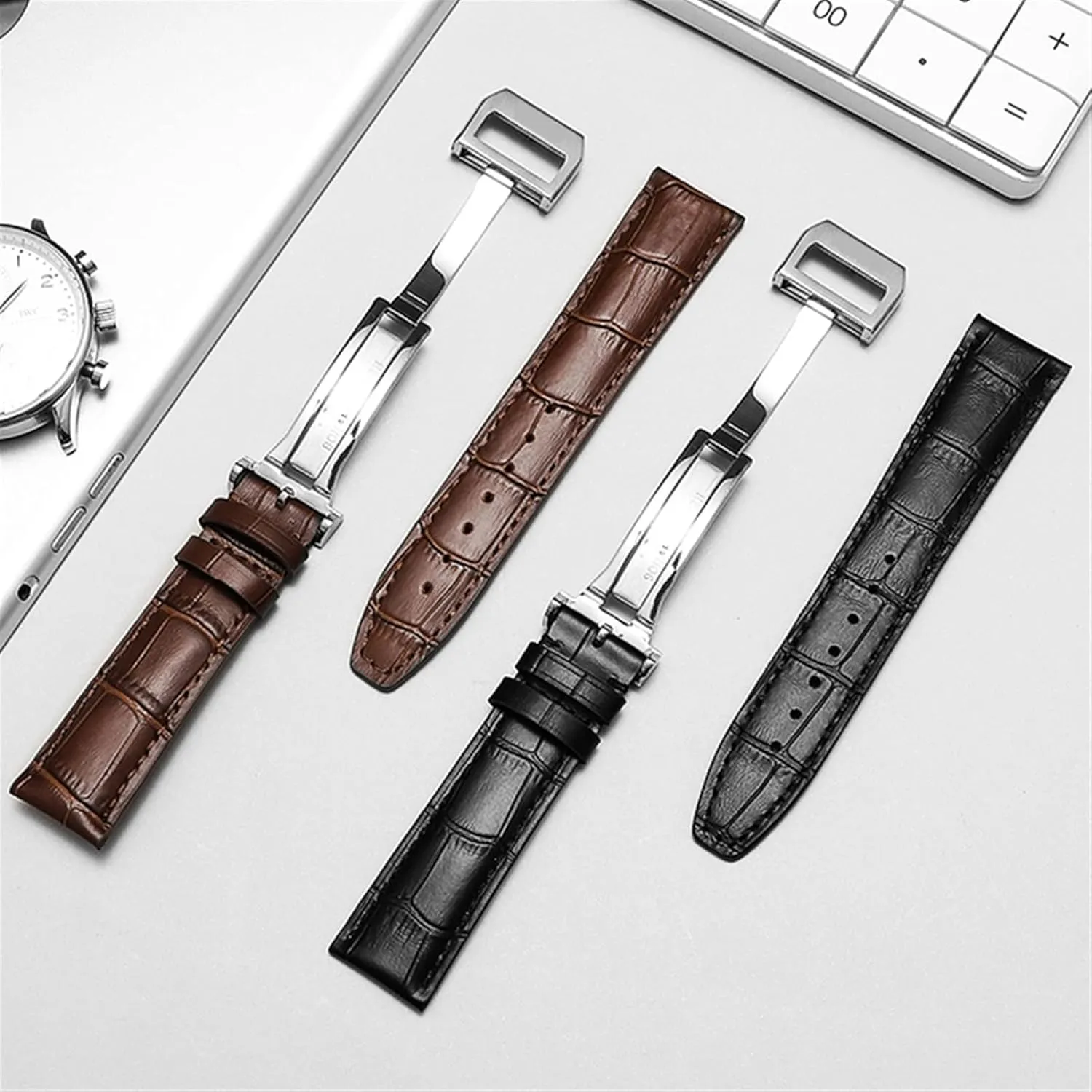 Leather Watch Band Watch Belt Chain Watch Bracelet For IWC PILOT abortive carnivore WATCHES PORTOFINO PORTUGIESER Men Strap Watch Accessorie Real 