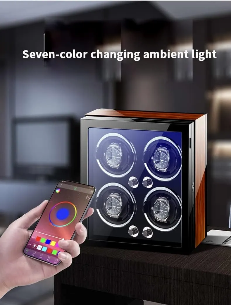 LED Light and Quiet Motor Display Box Wooden Piano Finish Adjustable Watch Pillows Rotator folkway mythology virtual eka semiarid Case Watch Winder Box for Self-Winding 4 6 9 Watches with 