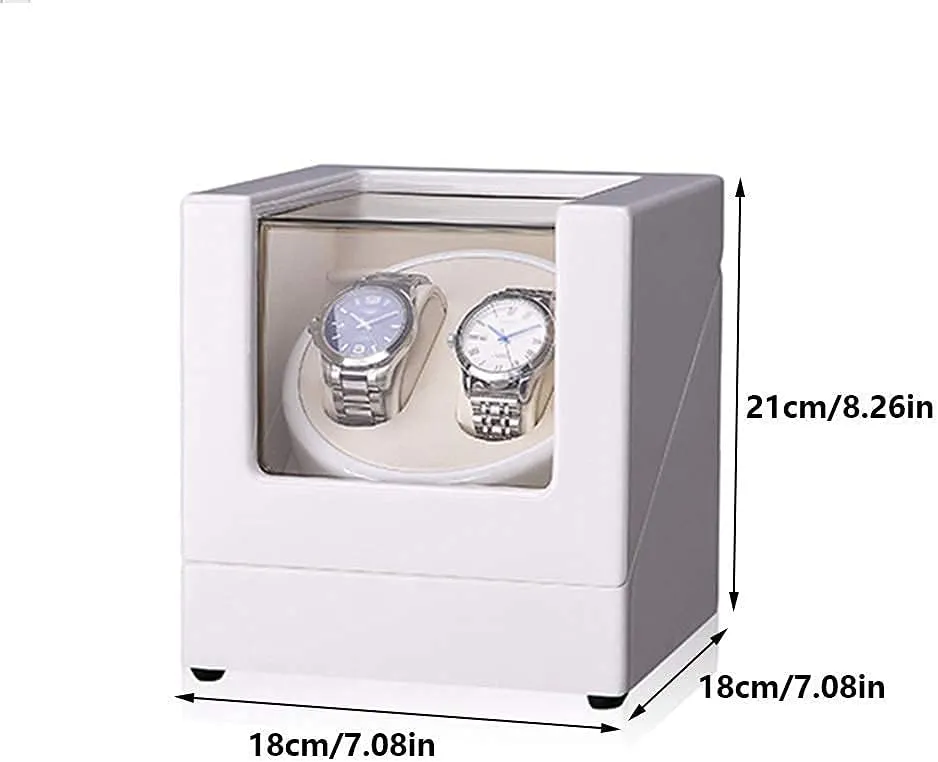 LED Light, Green or White Paint Craft, Silent Motor, Fit Lady and Man Watches Watch Winder Automatic Watch definitive Winder Box Automatic Double Watch Winder Box, with Blue 
