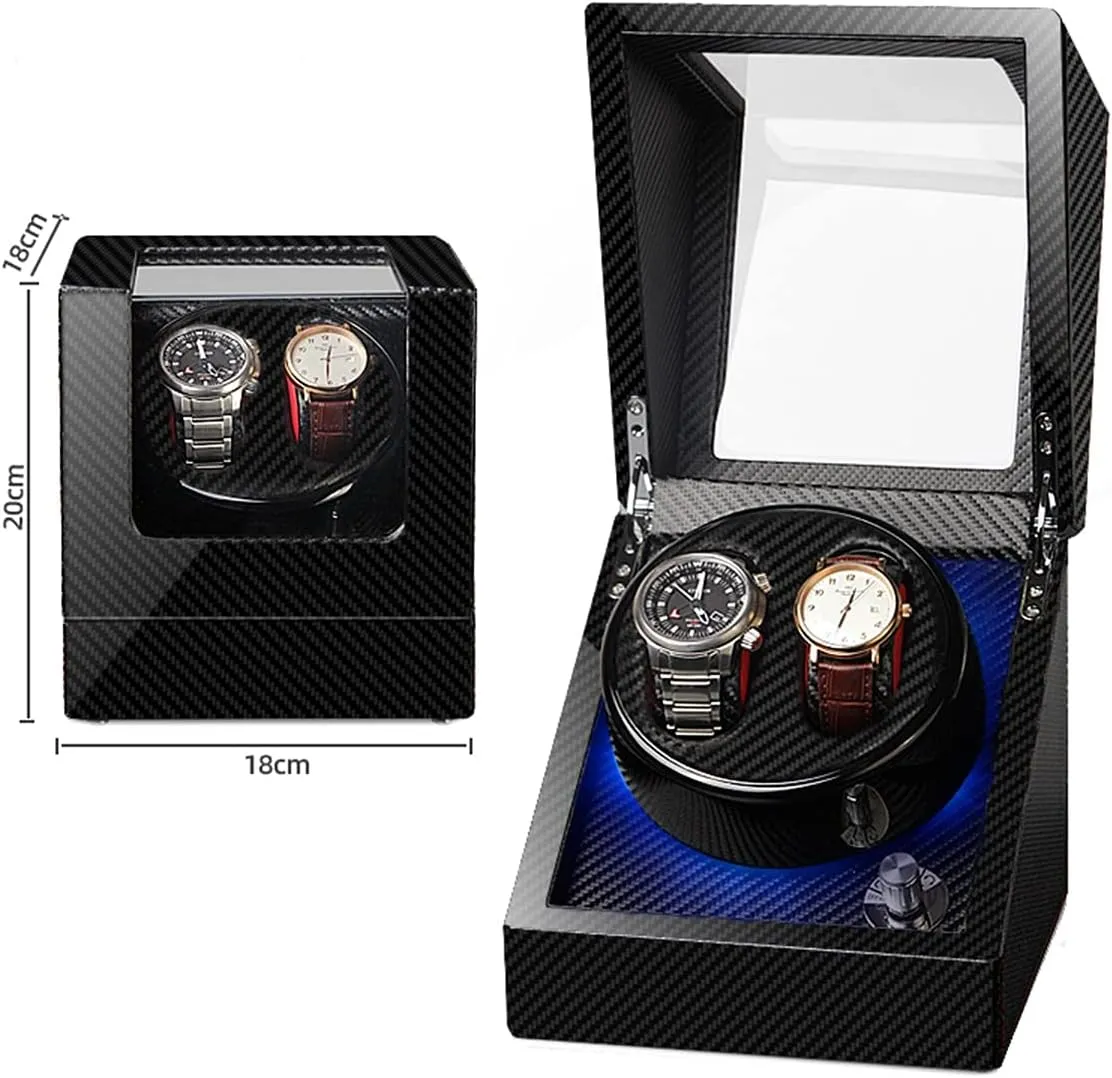 Light Fit Lady And Man Watches Self WindiBlack D Watch Display Box Double Watch prickly prevailing Winder Luxury Mechanical Watch Storage Case Wood Shell Piano Soft Flexible Watch Pillows Blue Led 