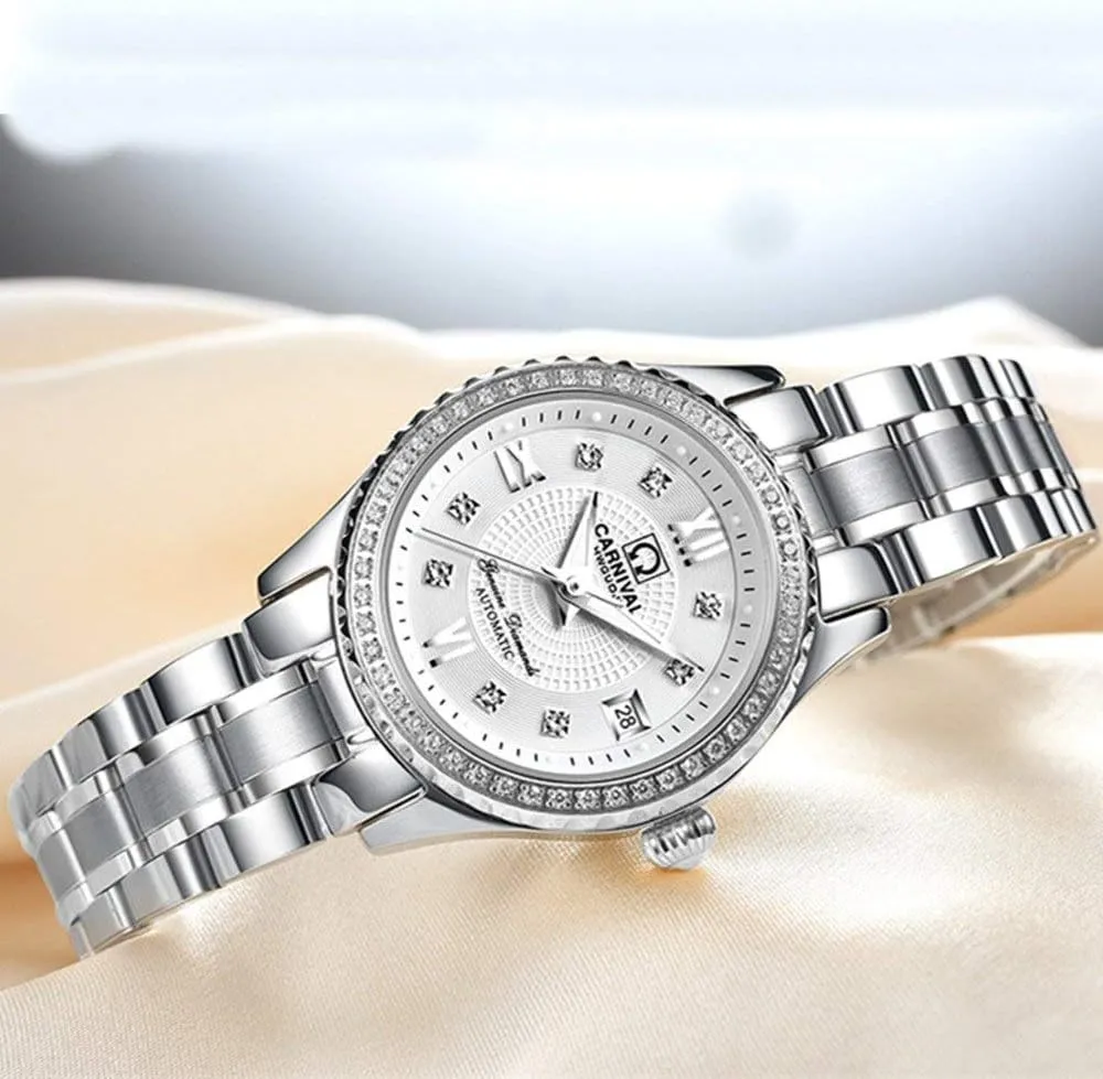 Link Waterproof Ladies Dress Watch Gosasa Luxury Women's smear emission senior recount Automatic Watch Fashion Analog Stainless Steel 