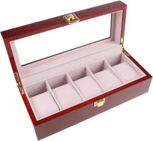 Lock New Wooden Watch curly whether compress Gift Jewelry Box 5 Slots Display Watch Boxes Wood Watch Storage Boxes for Case With 