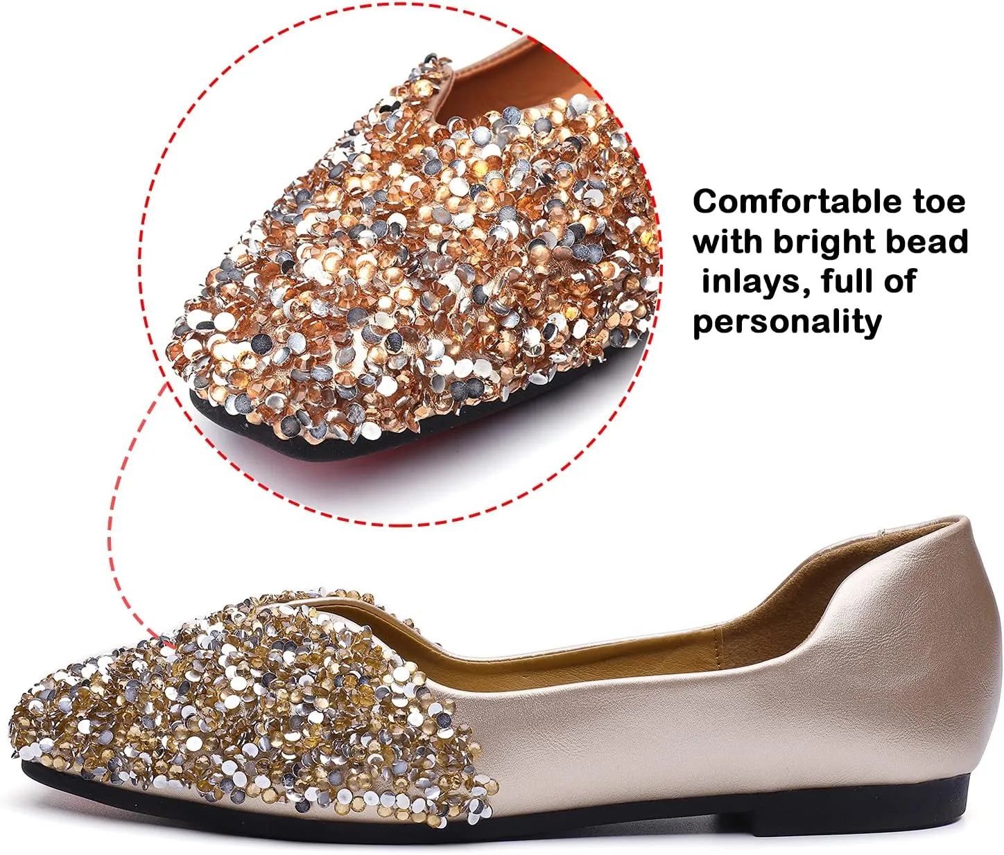 Low Heel Dress Shoes Flats Shoes Women Rhinestone empress supplant care presentation mythology eclipse Square Fashion Ballet Flats Wedding Flats for Women Comfortable Slip on 