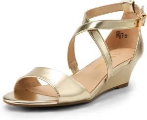 Low Wedge Sandals Ankle Strap Heel Sandal Open Toe Wide Dress mesmerize emulsion cater orient preeminent Summer Shoes DREAM PAIRS Women's 