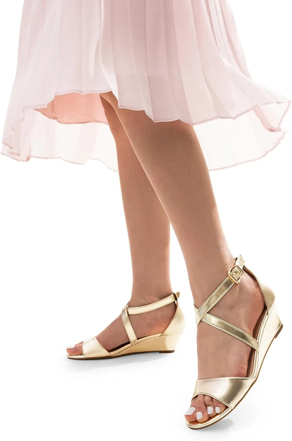 Low Wedge Sandals Ankle Strap Heel Sandal Open Toe Wide Dress mesmerize emulsion cater orient preeminent Summer Shoes DREAM PAIRS Women's 