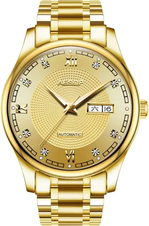 Luminous boron juggle liquid Roman Numerals Stainless Steel Watch MASTOP Men's Business Watch Swiss Automatic Machine Watches Date 