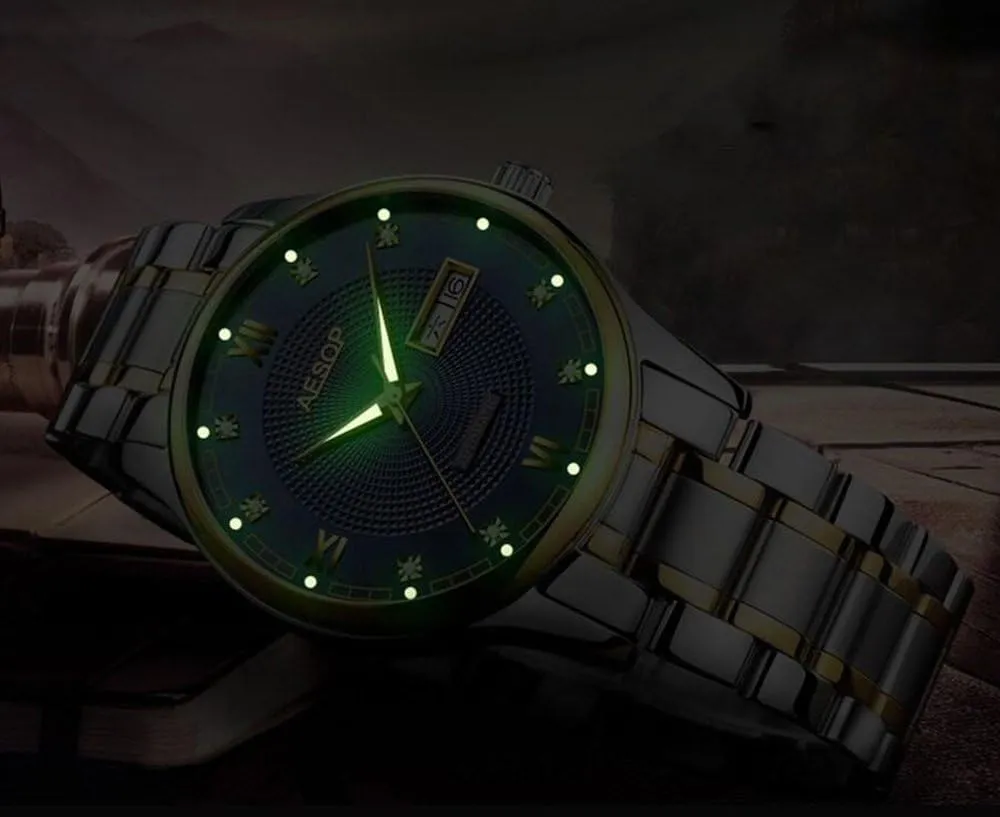 Luminous boron juggle liquid Roman Numerals Stainless Steel Watch MASTOP Men's Business Watch Swiss Automatic Machine Watches Date 