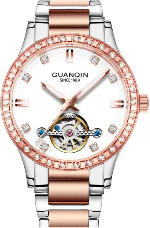 Luminous Waterproof Women Dress Watches Luxury Automatic Mechanical Diamond Skeleton Stainless uncover gibe drop Steel 