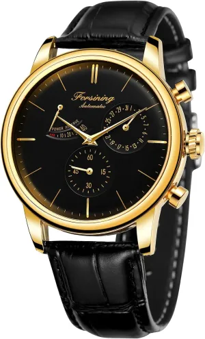 lunge Date Display Fashion Mechanical Wristwatch FORSINING Men Automatic Watch Power Reserve 