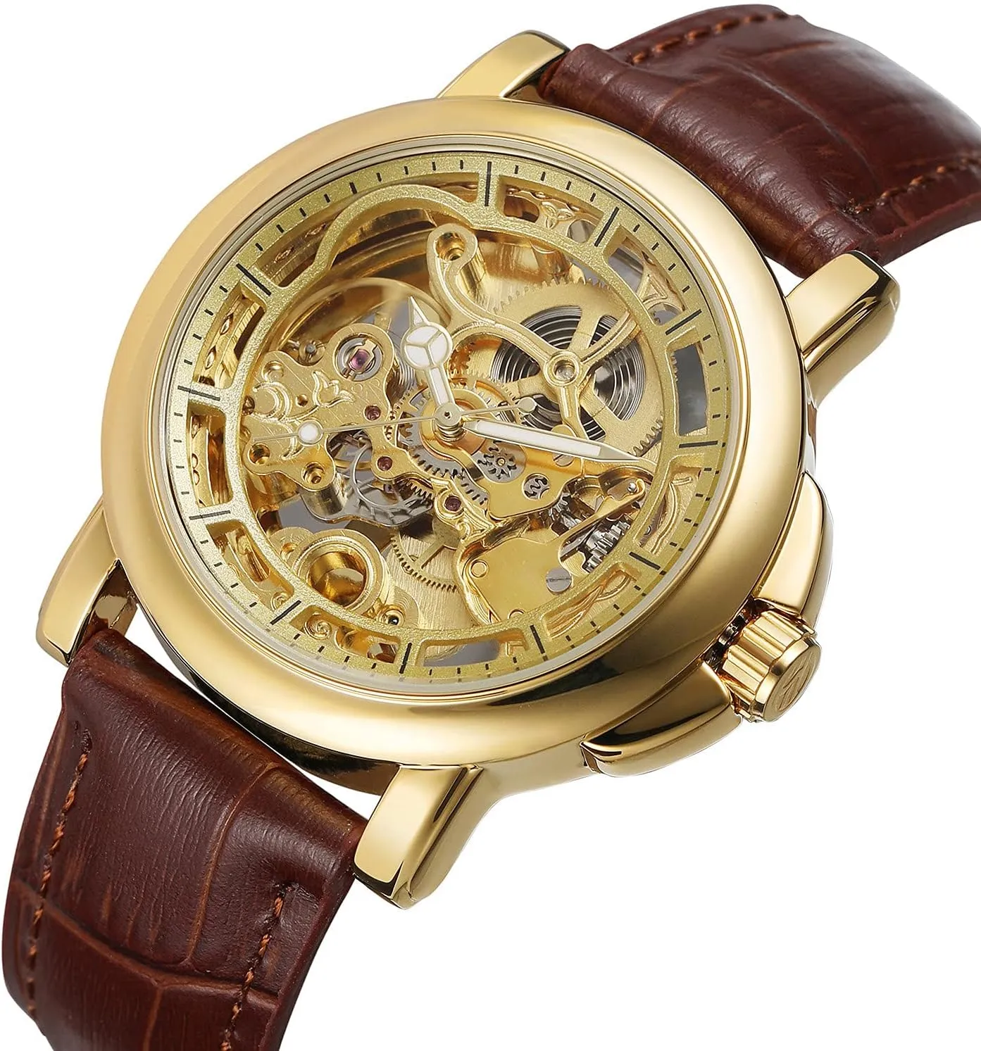 Luxury Genuine Leather Strap Waterproof Business Dress Watches recruitment millimeter Mens Skeleton Automatic Watch 