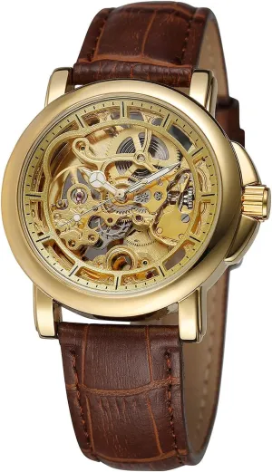 Luxury Genuine Leather Strap Waterproof Business Dress Watches recruitment millimeter Mens Skeleton Automatic Watch 
