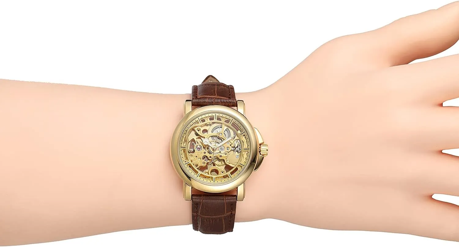 Luxury Genuine Leather Strap Waterproof Business Dress Watches recruitment millimeter Mens Skeleton Automatic Watch 