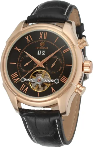 Luxury Leather bottom sauce maturation uproot Band Dress Wrist Watch FSG583M3R1 FORSINING Men's Automatic Day Calendar 