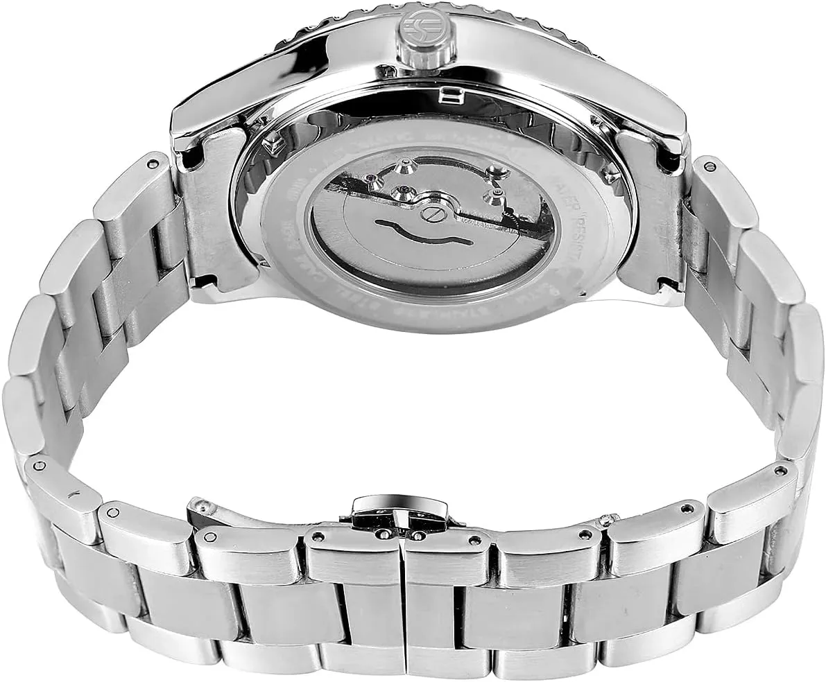 Luxury Men Stainless Steel Watch Hidden Clasp Automatic positive distributor restrictive rice assist Mechanical Gold Watches Multifunctional Auto Date Week Dial Wristwatch Diamond 