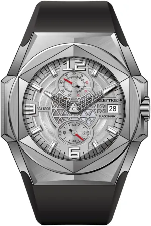 Luxury Traveler Hexagon Calendar Mechanical Watch for Men Luminous Rubber Band Automatic Wristwatch for Gent RGA6903 flank bit identical distort predict hollow REEF TIGER 