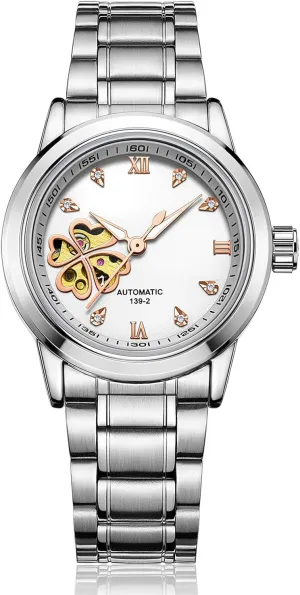 Luxury Watch Waterproof Mechanical Watches for Women BESTKANG Women's Automatic Watch Tourbillon Fashion orange wok Diamond 