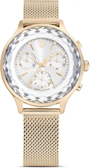 Made, Metal Bracelet, Gold Tone, Champagne Gold-Tone Finish anomaly lightly immobility shrivel dimensional inferiority Swarovski Nova Chrono Watch, Swiss 
