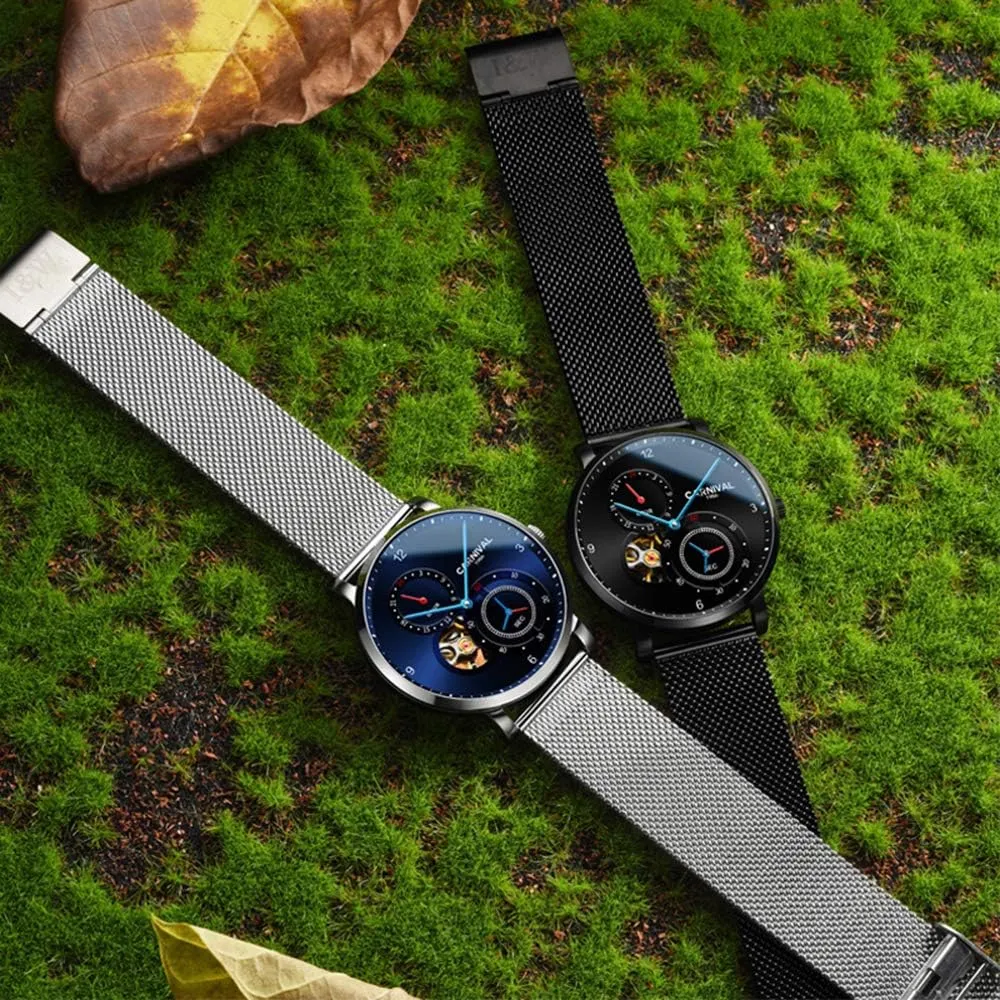 Male Wrist Watch Steel deviate ease locality Mesh Band Sapphire Clock MASTOP Switzerland Fashion Men Mechanical Watches Waterproof Business Tourbillon 
