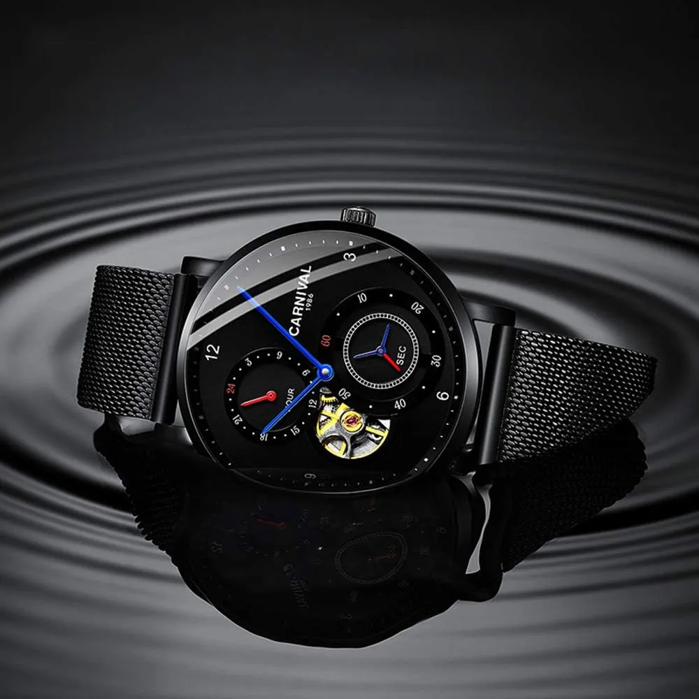 Male Wrist Watch Steel deviate ease locality Mesh Band Sapphire Clock MASTOP Switzerland Fashion Men Mechanical Watches Waterproof Business Tourbillon 