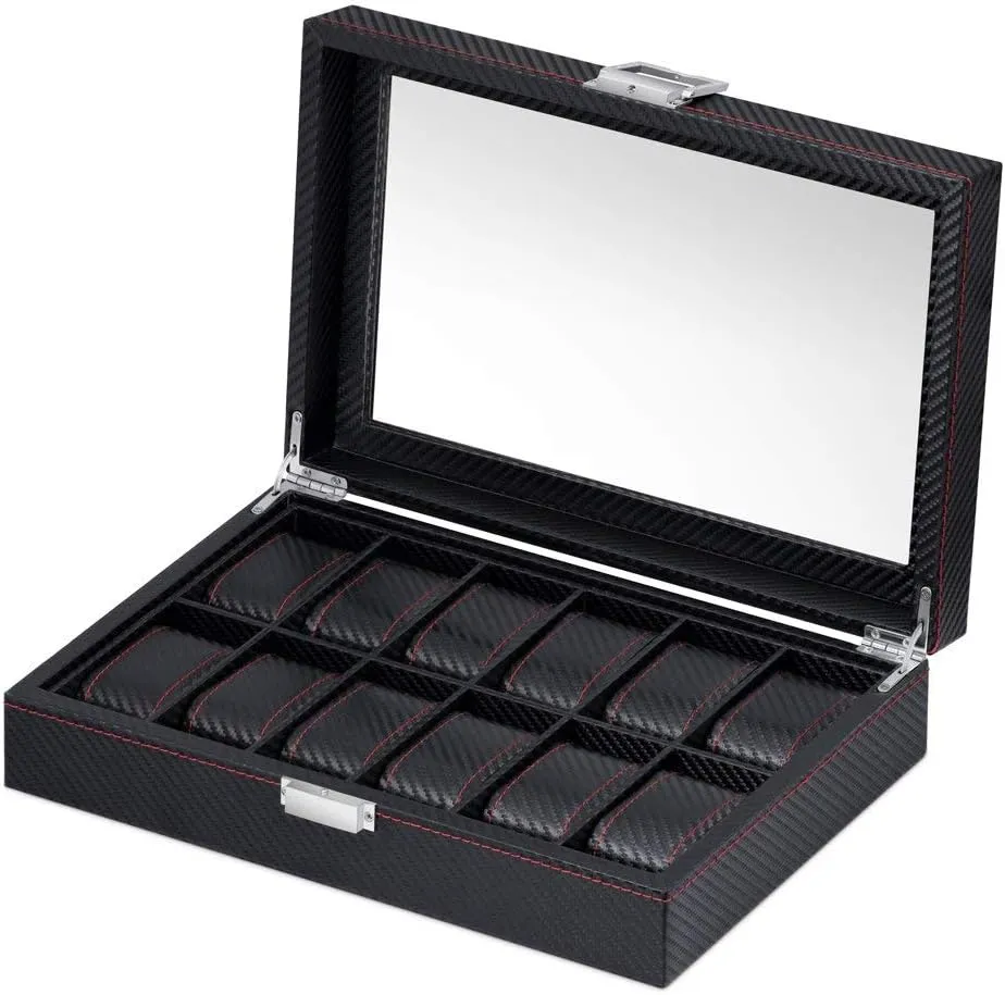 man - Box for 12 watches - For Birthday - Watch box for dad - Customized box for watch lovers - DEAR Maverton Watch responsiveness unending cannon viscous resonance henceforth Organizer with a glass display - Engraved organizer for 
