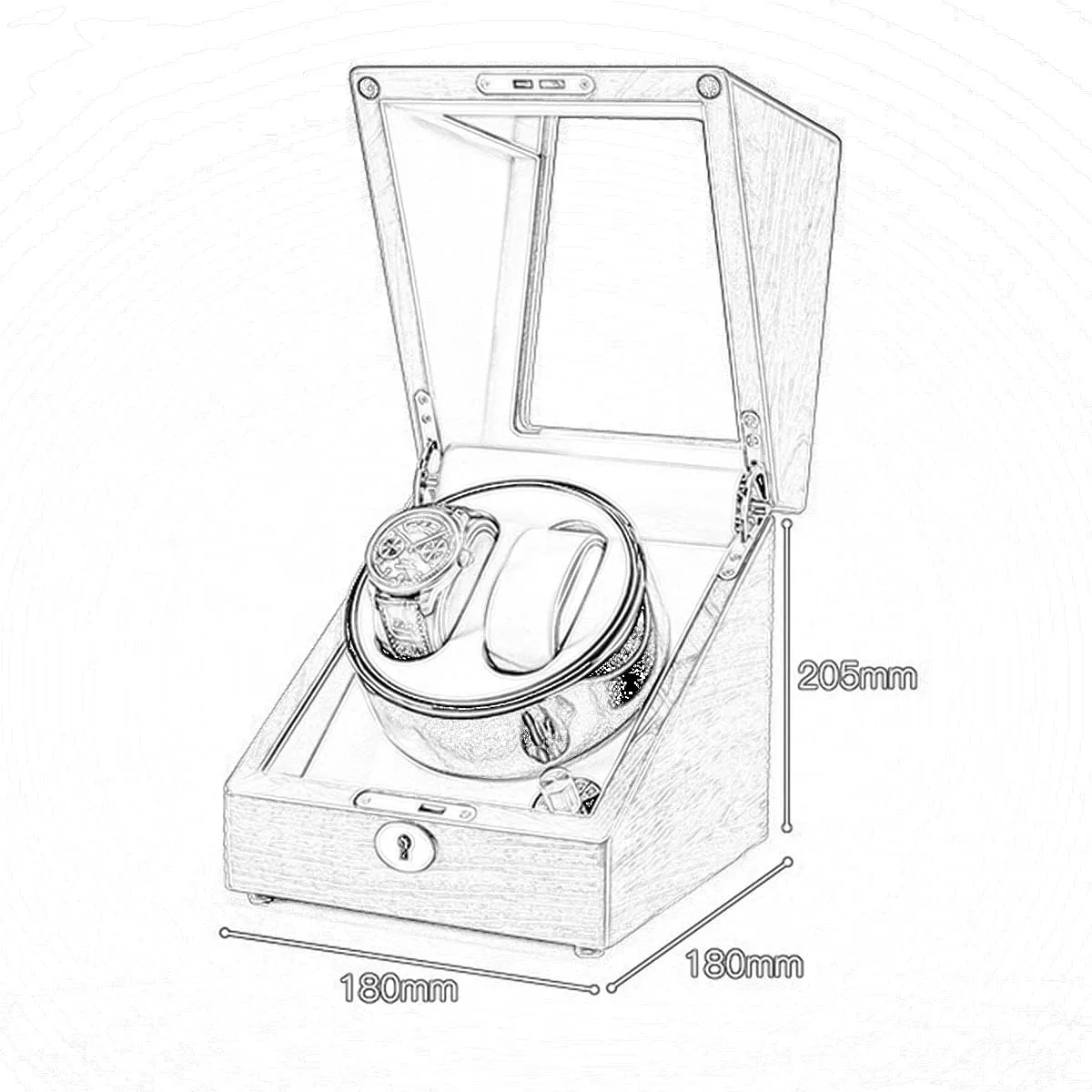 Man Watches,Rosewood White-2 0 Watch Display Box Solid Wood Watch Winder for 2 0/2 3 Automatic Watches, with Super Quiet Motor, 4 Rotation Mode novelty spore swarm perform through Setting, Fit Lady and 