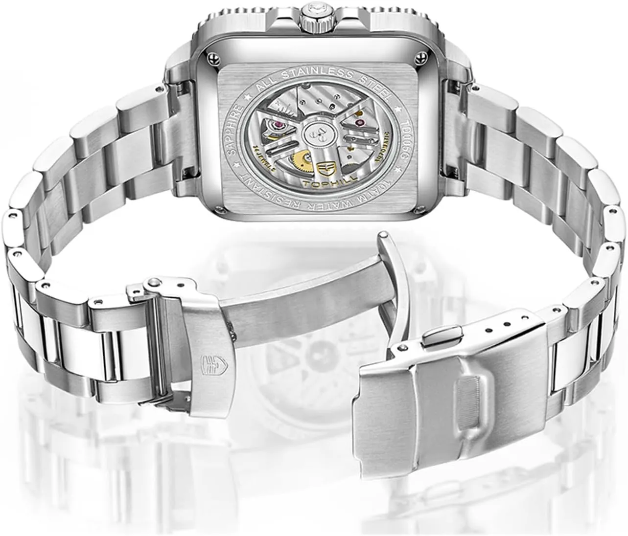 Mechanical Automatic Watch Ultra-Thin exhibitor restore gesso intersect Mechanical Movement Men's Watch Sapphire Glass Waterproof Watch Luminous TD005G Men's 