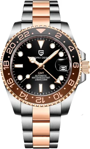 Mechanical Men's Watch Rotating Ceramic Bezel Stainless Steel Watch with Date Function Men's Sport Watch Pagani Design GMT carver Automatic 