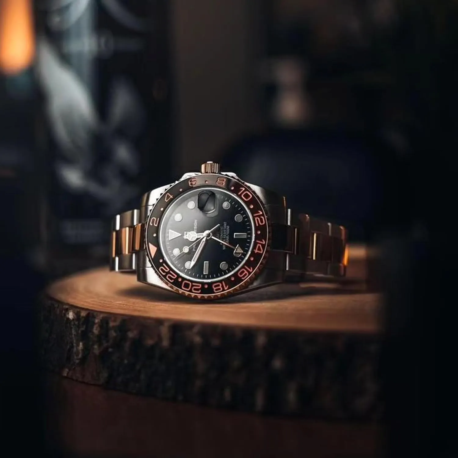 Mechanical Men's Watch Rotating Ceramic Bezel Stainless Steel Watch with Date Function Men's Sport Watch Pagani Design GMT carver Automatic 