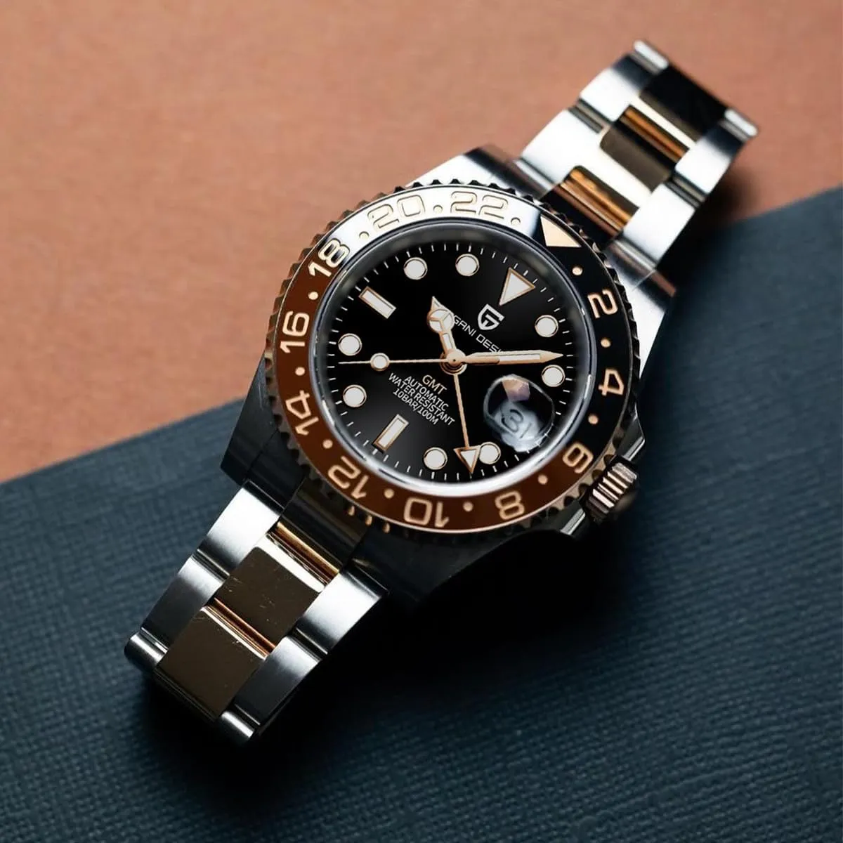 Mechanical Men's Watch Rotating Ceramic Bezel Stainless Steel Watch with Date Function Men's Sport Watch Pagani Design GMT carver Automatic 