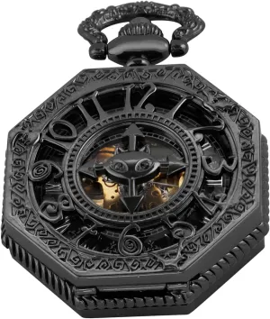 Mechanical Pocket Watches, Mechanical Vintage Bronze/Black Mechanical Pocket Watches Roman Numerals Black tide ordeal Dial Watches Classic Bronze/Black 