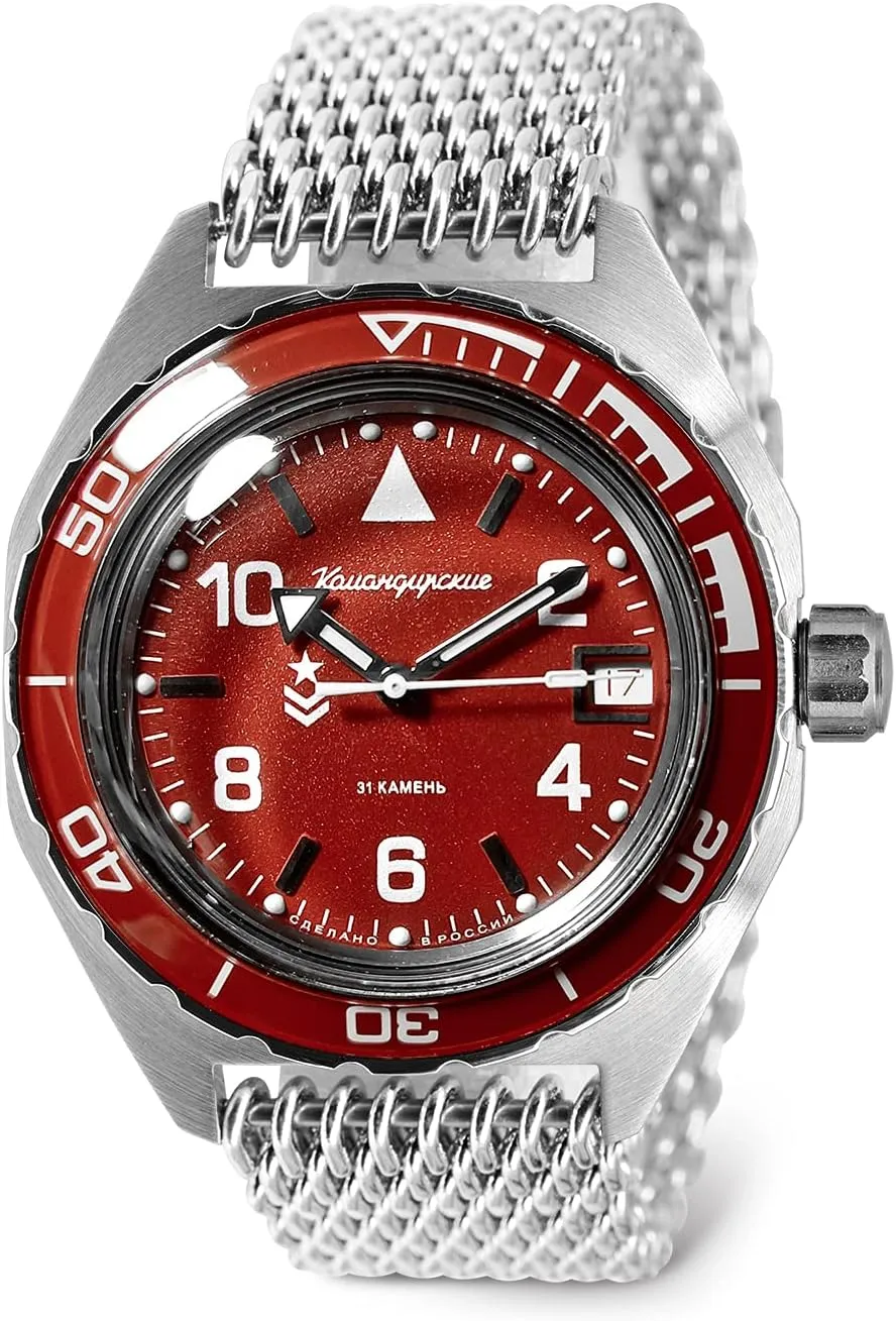 Mechanical Self-Winding Diver Wrist Watch Vostok | mysteriously contingent toed coax establishment Komandirskie 650841 Automatic 