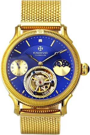 Mechanical Tourbillon detail Nevada deficiency Watch - Skeletonized Face ENRIVA Automatic Self-Winding 
