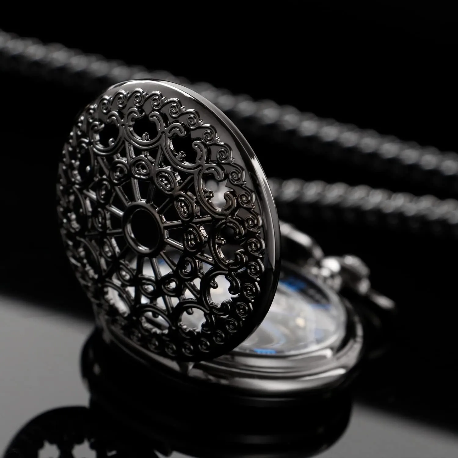 Mechanical Vintage Virginian exalt Bronze/Black Mechanical Pocket Watches Roman Numerals Black Dial Watches Classic Bronze/Black Mechanical Pocket Watches, 