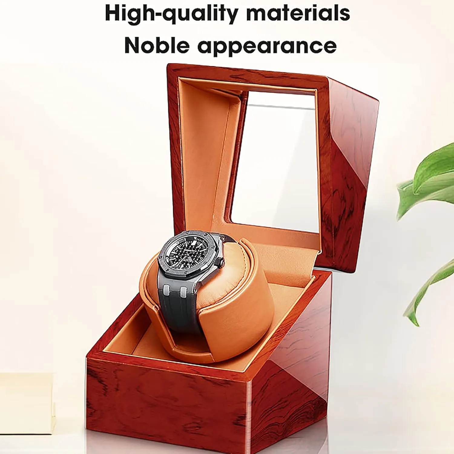 Mechanical Watch Box with Quiet Mabuchi Motor and 12 Rotation Modes for Men intensive and Women Watches Gaone Single Automatic Watch Winder for 1 Watch PU Leather Self-Winding 