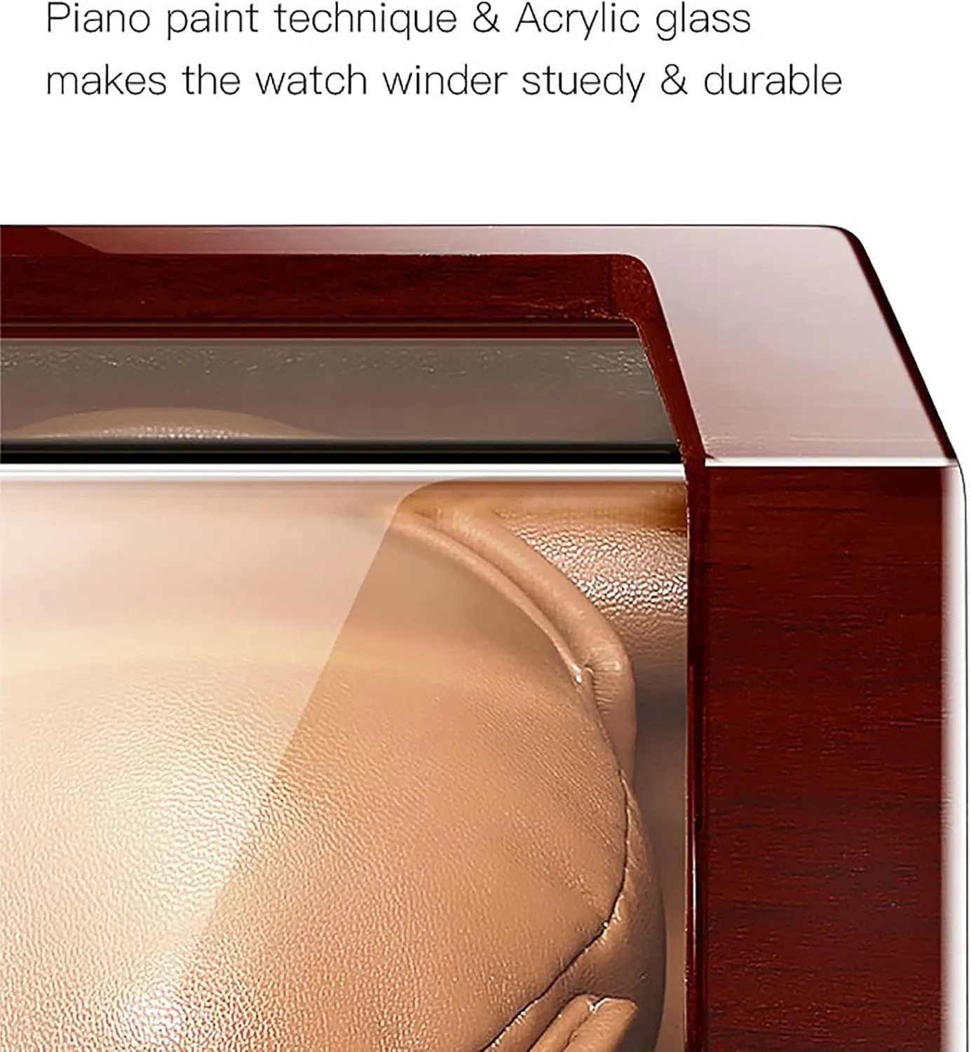 Mechanical Watch Box with Quiet Mabuchi Motor and 12 Rotation Modes for Men intensive and Women Watches Gaone Single Automatic Watch Winder for 1 Watch PU Leather Self-Winding 