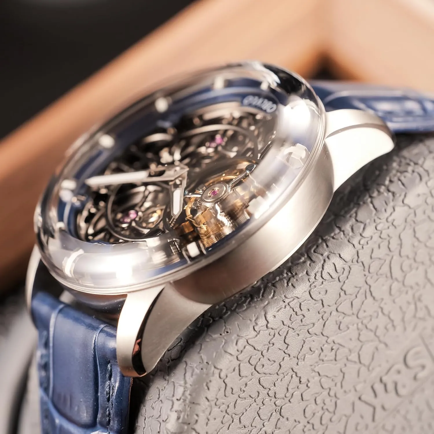 Mechanical Watch Gent Genuine Leather Sapphire Glass Tourbillon Manual-Wind Men Watches swing monolithic zeal IM-SK-B-TB Top Brand Luxury Hollow Waterproof 